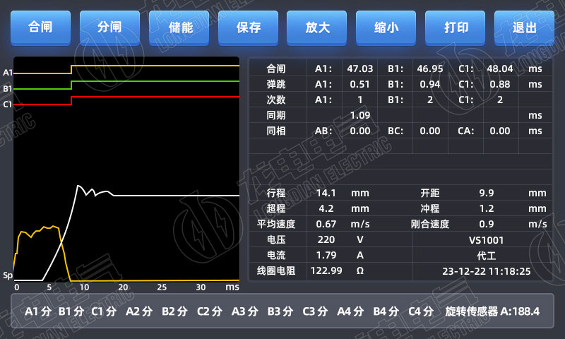 高壓開關特性測試儀測量結果 高壓開關特性測試儀測量結果